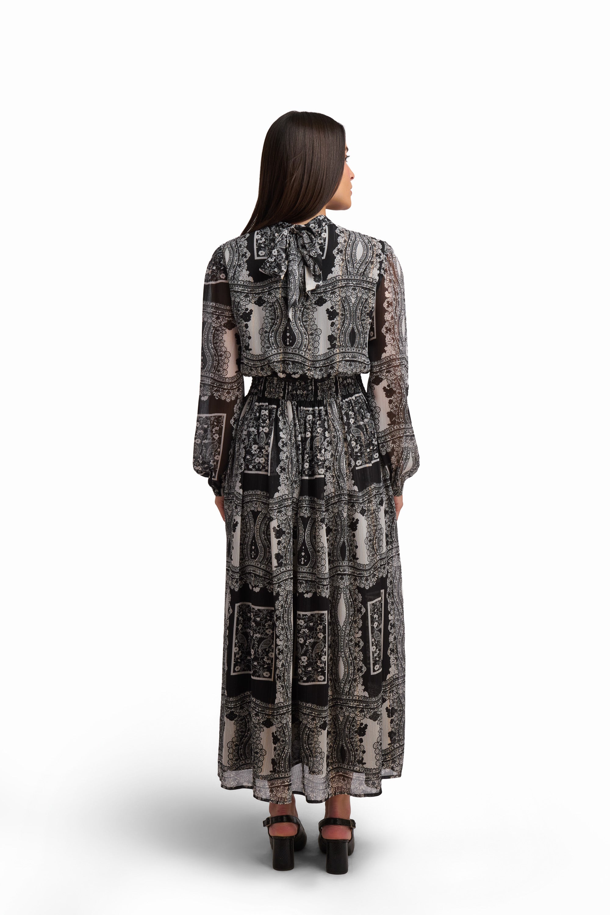 Midnight Patchwork Paisley Maxi Dress
