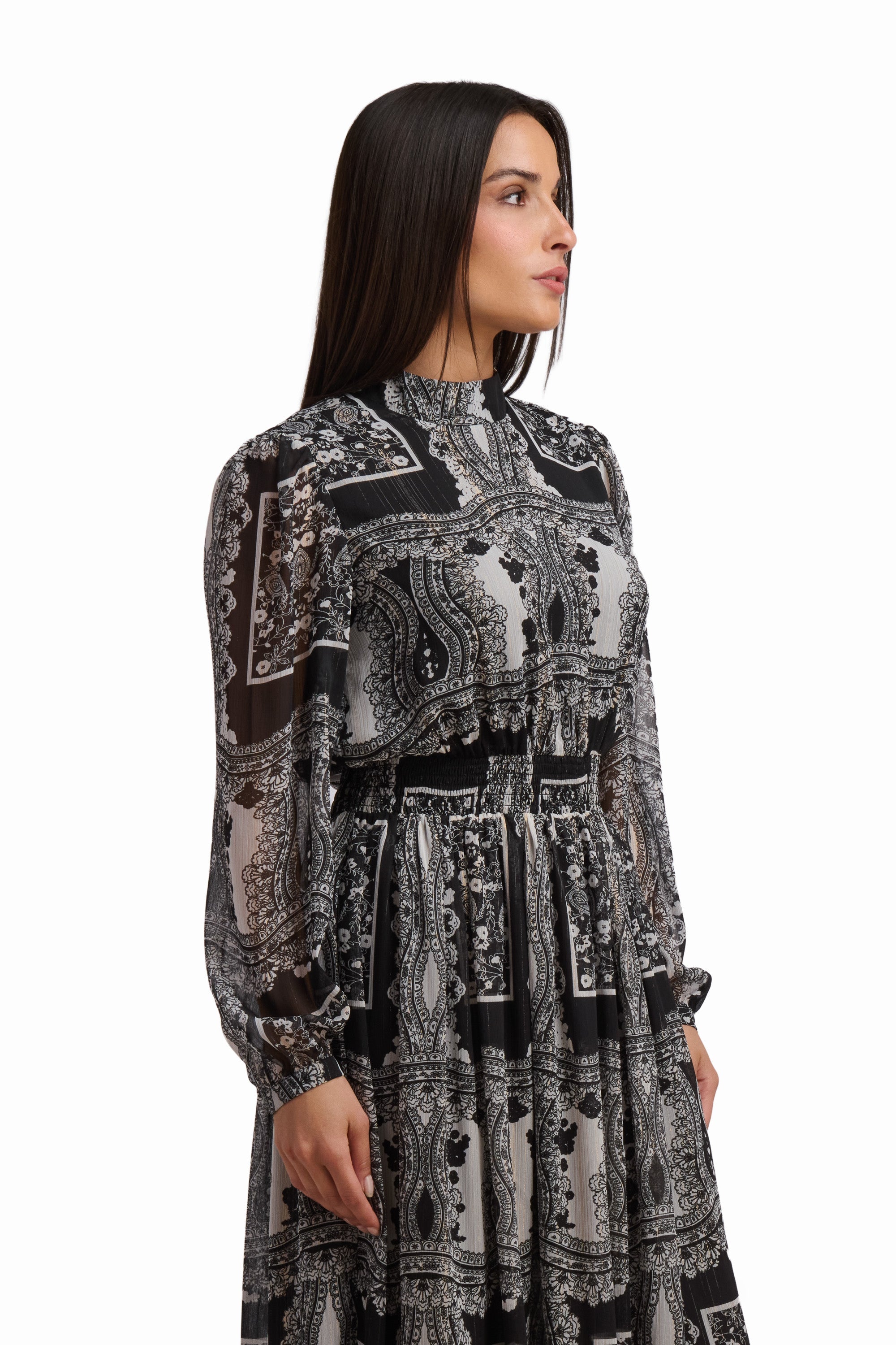 Midnight Patchwork Paisley Maxi Dress