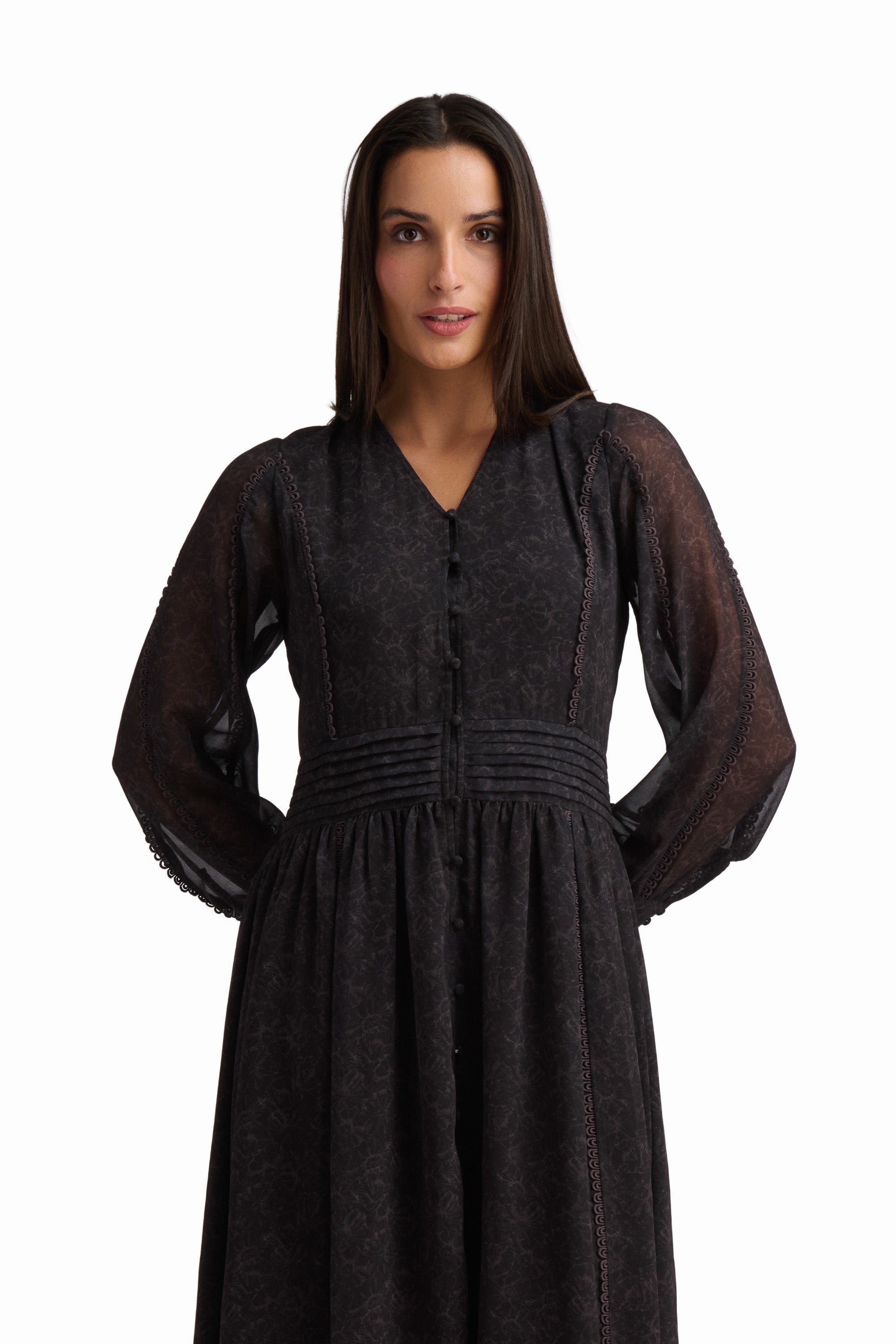 Noir Whisper Maxi Dress