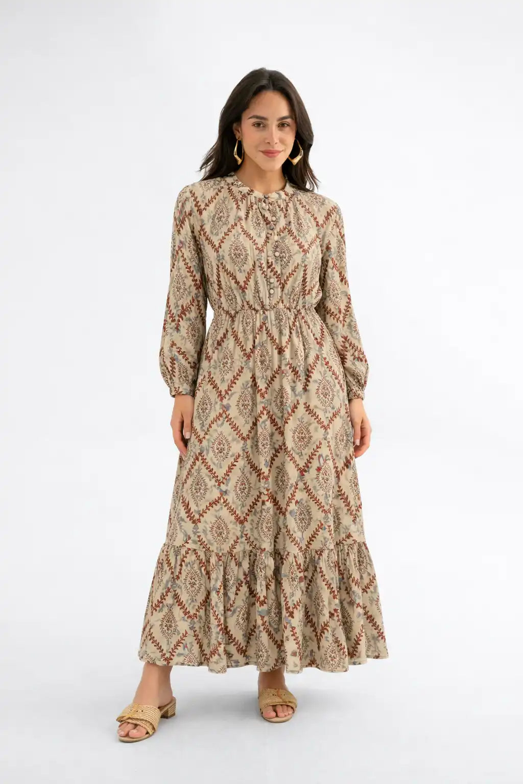 Delicate patterned tiered dress