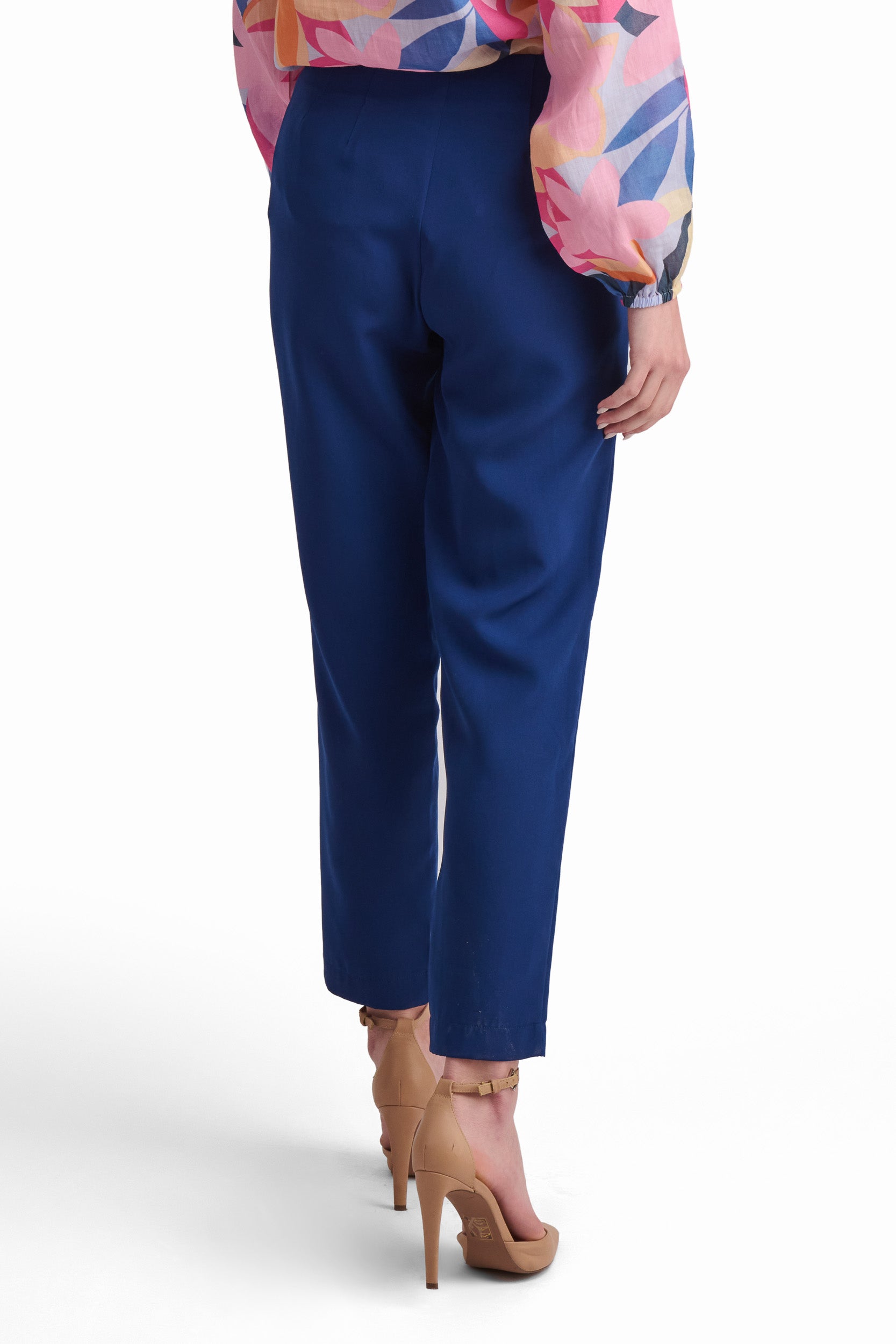 Royal Blue Straight-Leg Pants