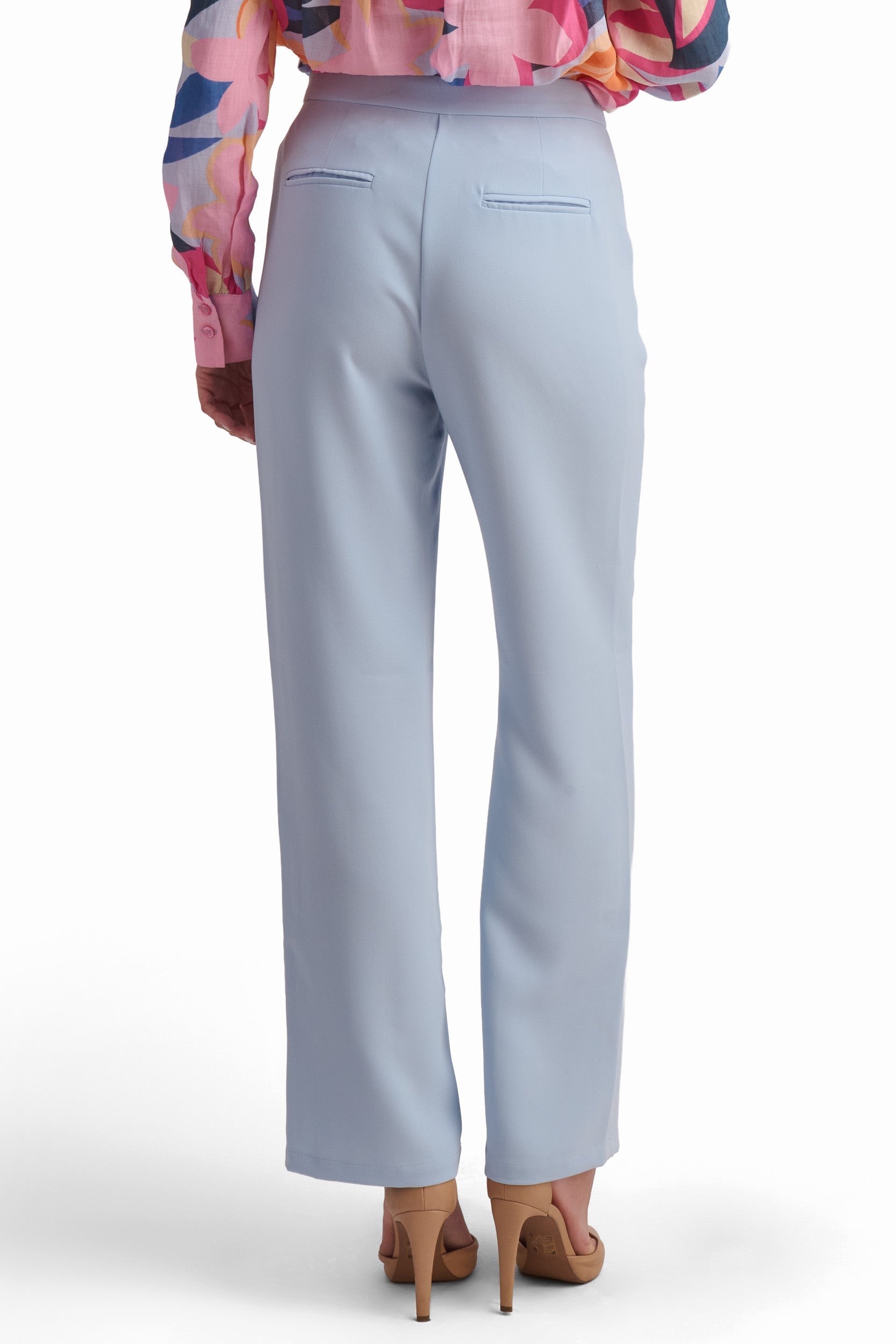 Light Blue Straight-Leg Pants