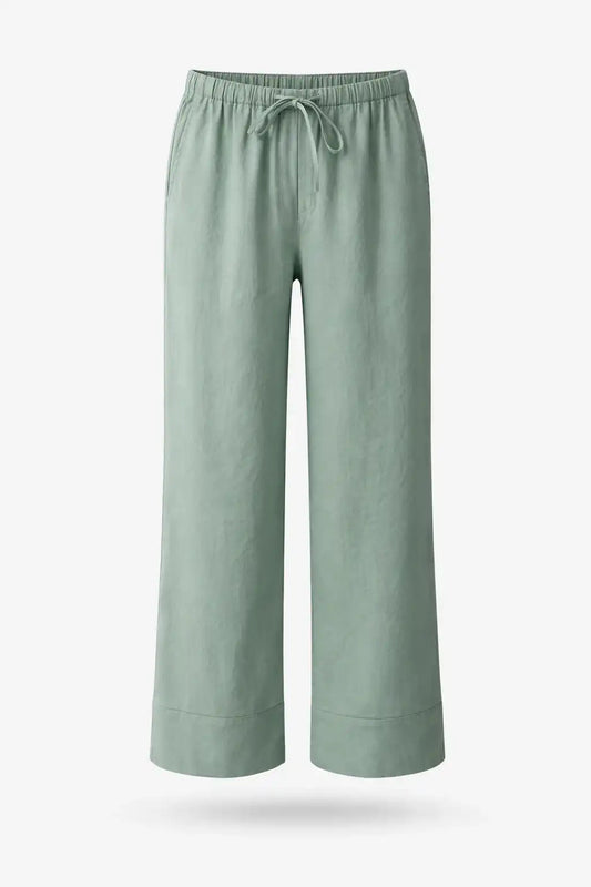 Relaxed Drawstring Wide-Leg Pants
