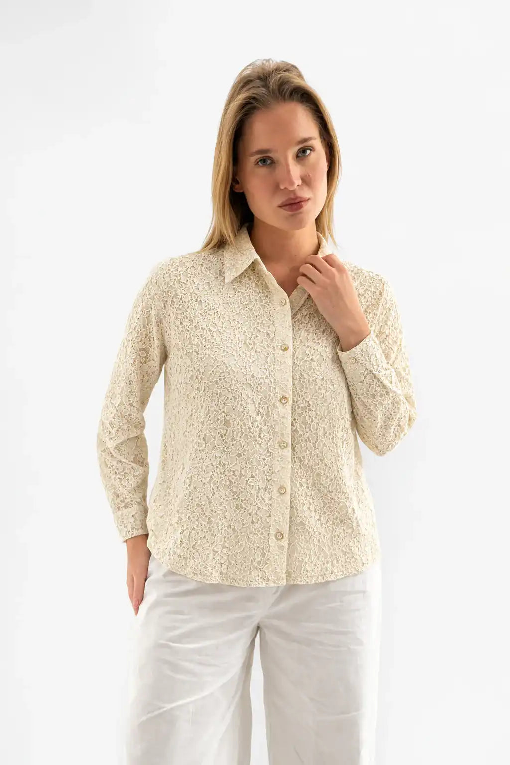 Soft Print Button-Up Shirt