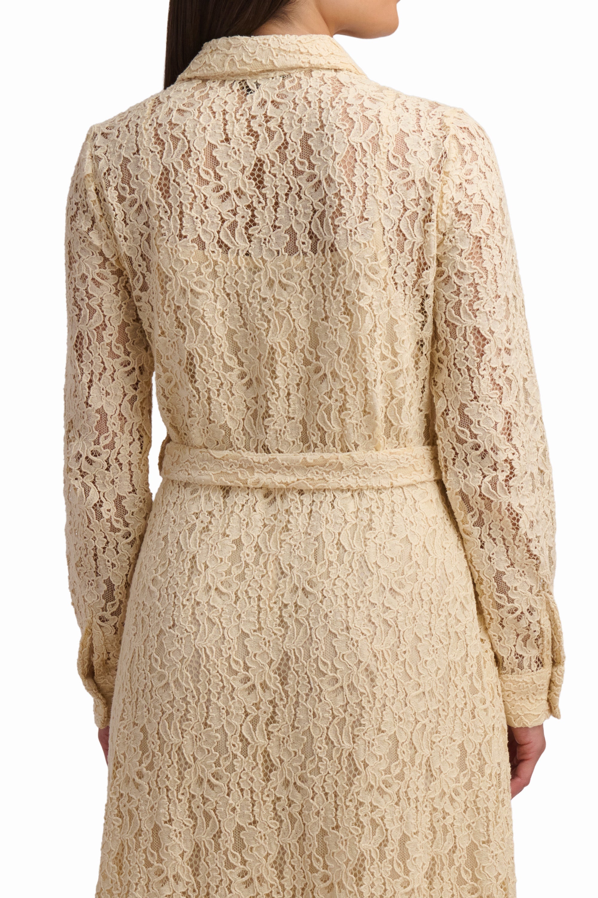 Lace Belted Maxi Dress