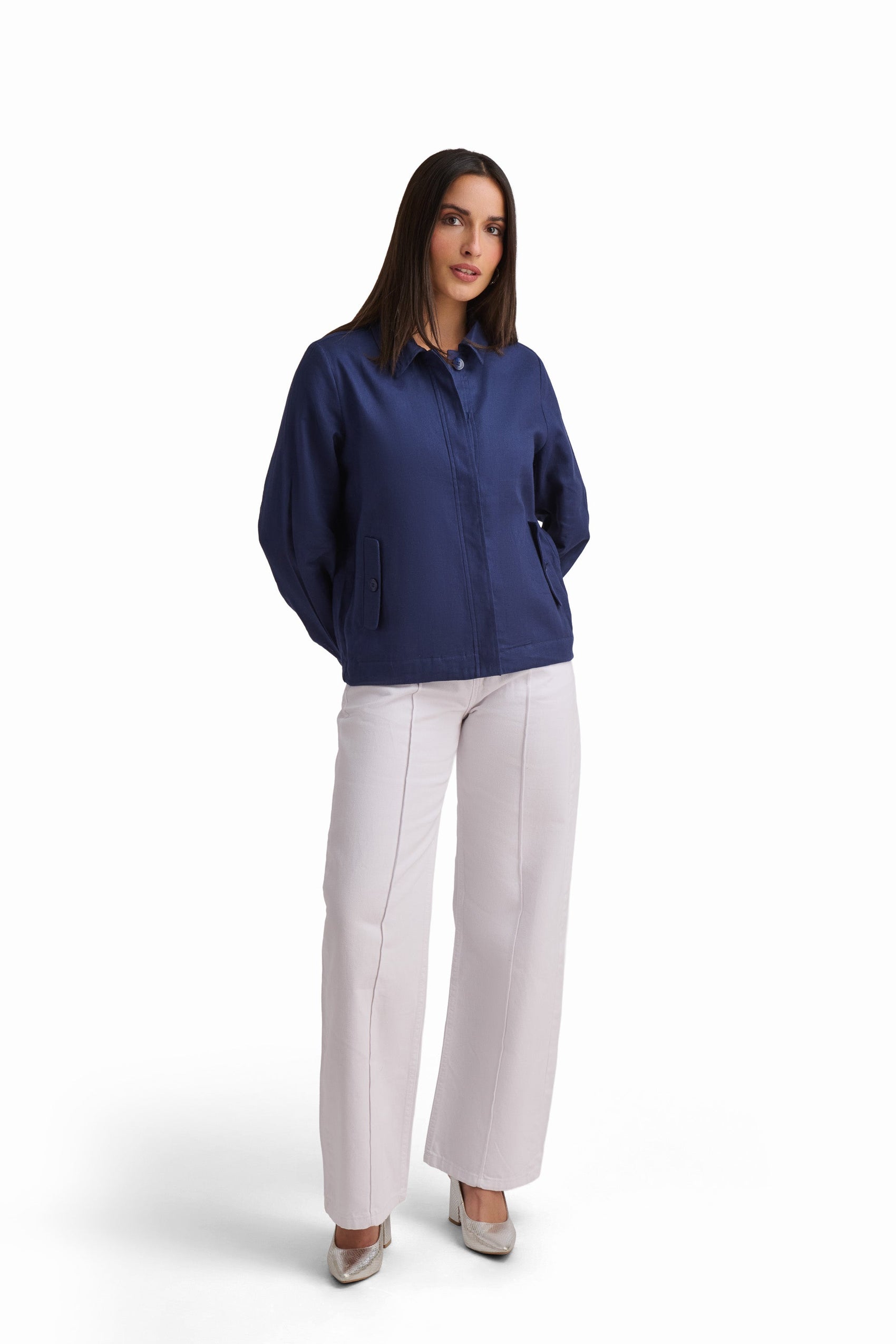 White Wide-Leg Trousers