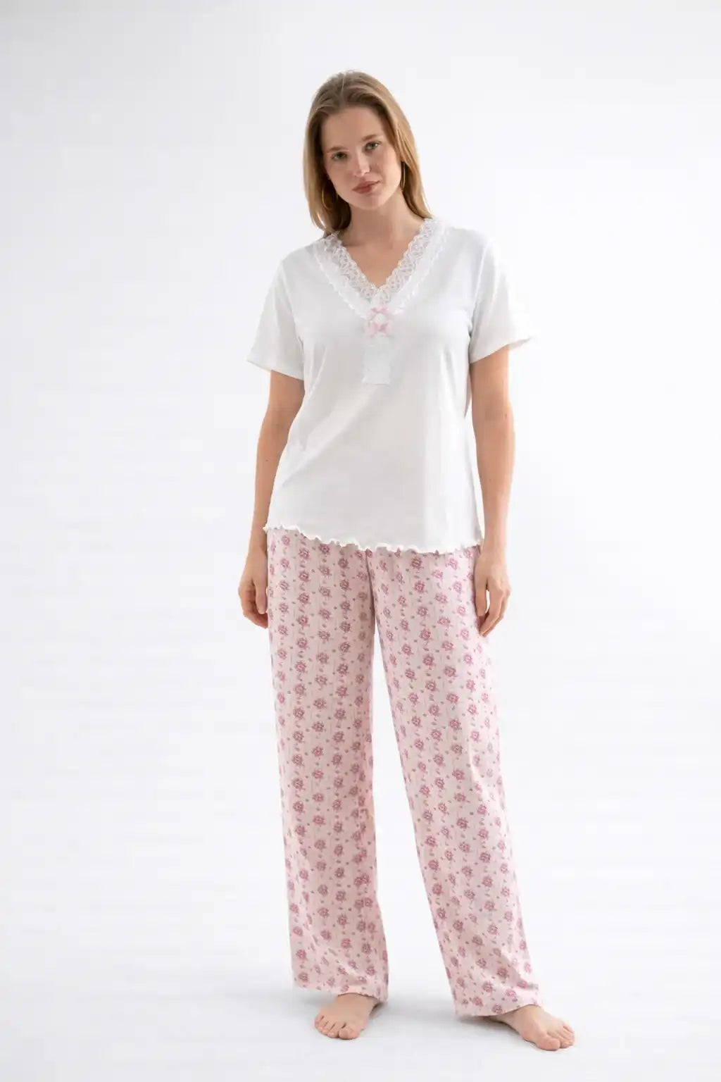 Soft Floral Full Pajama Set