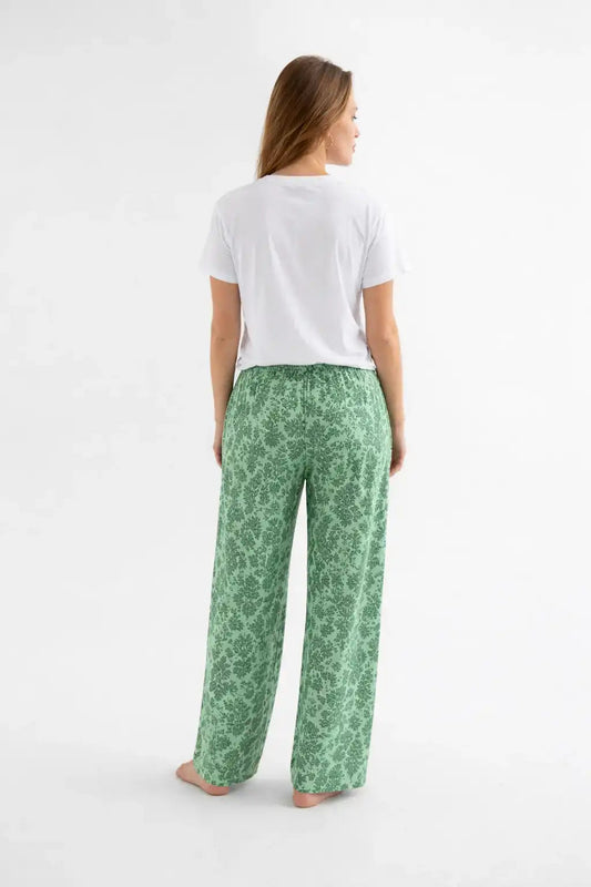 Floral Heart Print Full Pajama Set