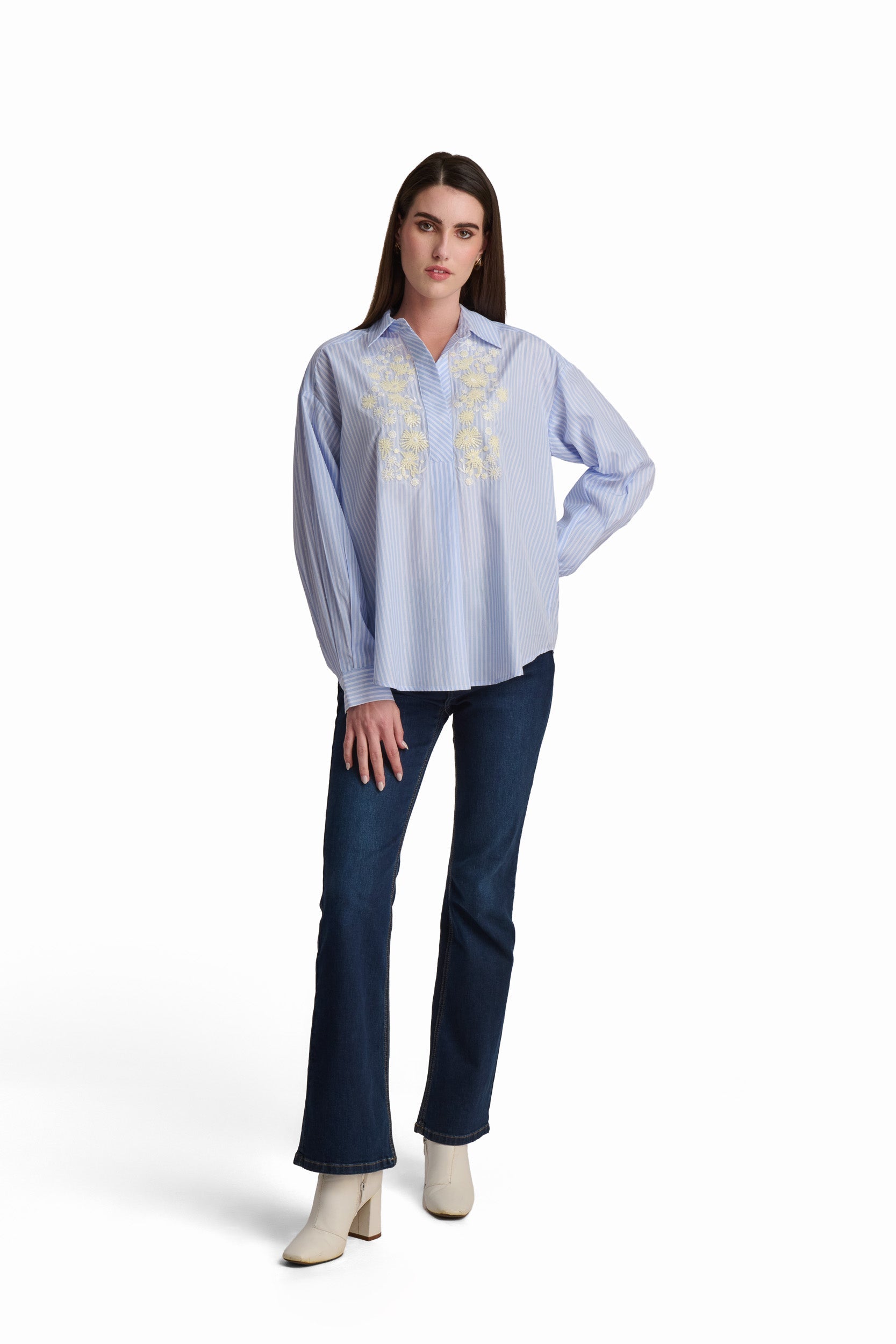 Skyline Embroidered Stripe Shirt