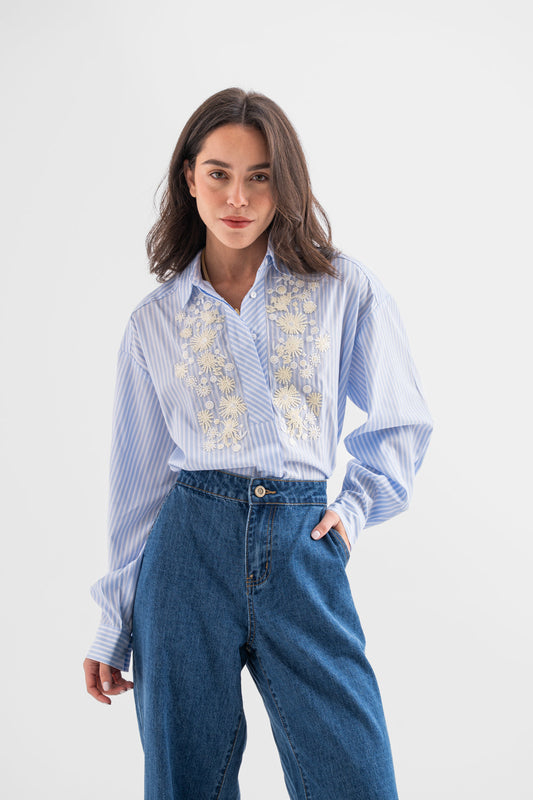 Skyline Embroidered Stripe Shirt