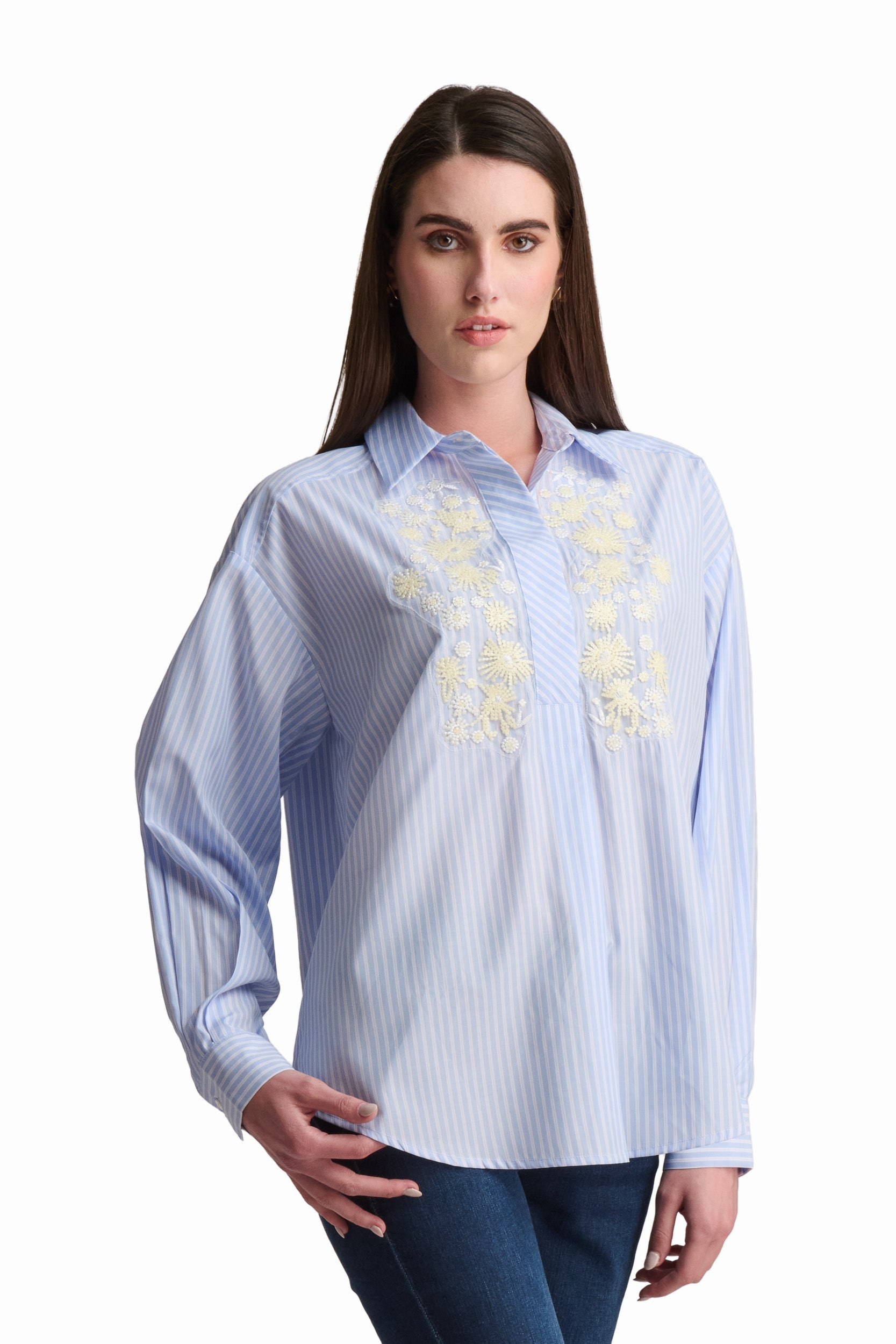 Skyline Embroidered Stripe Shirt