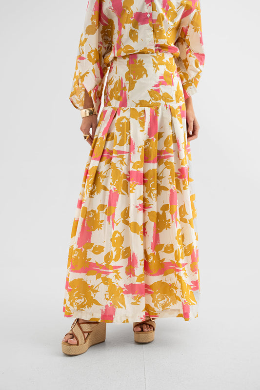 Golden Bloom Maxi Skirt