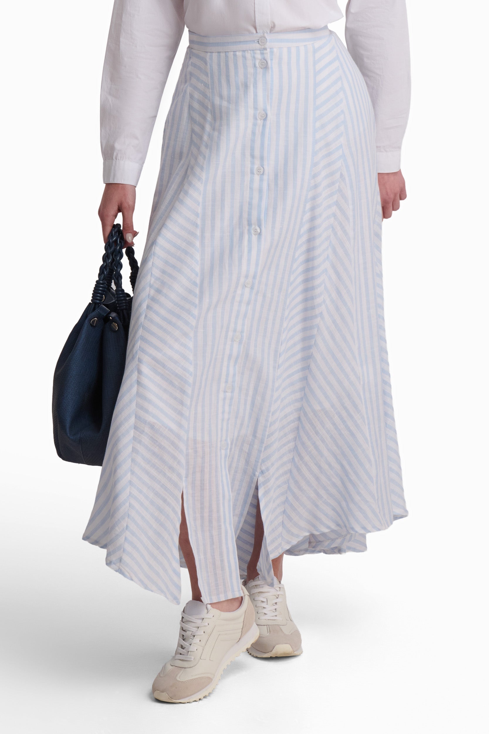 Sky Stripe Flow Maxi Skirt