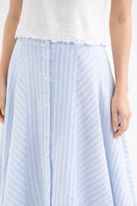 Sky Stripe Flow Maxi Skirt