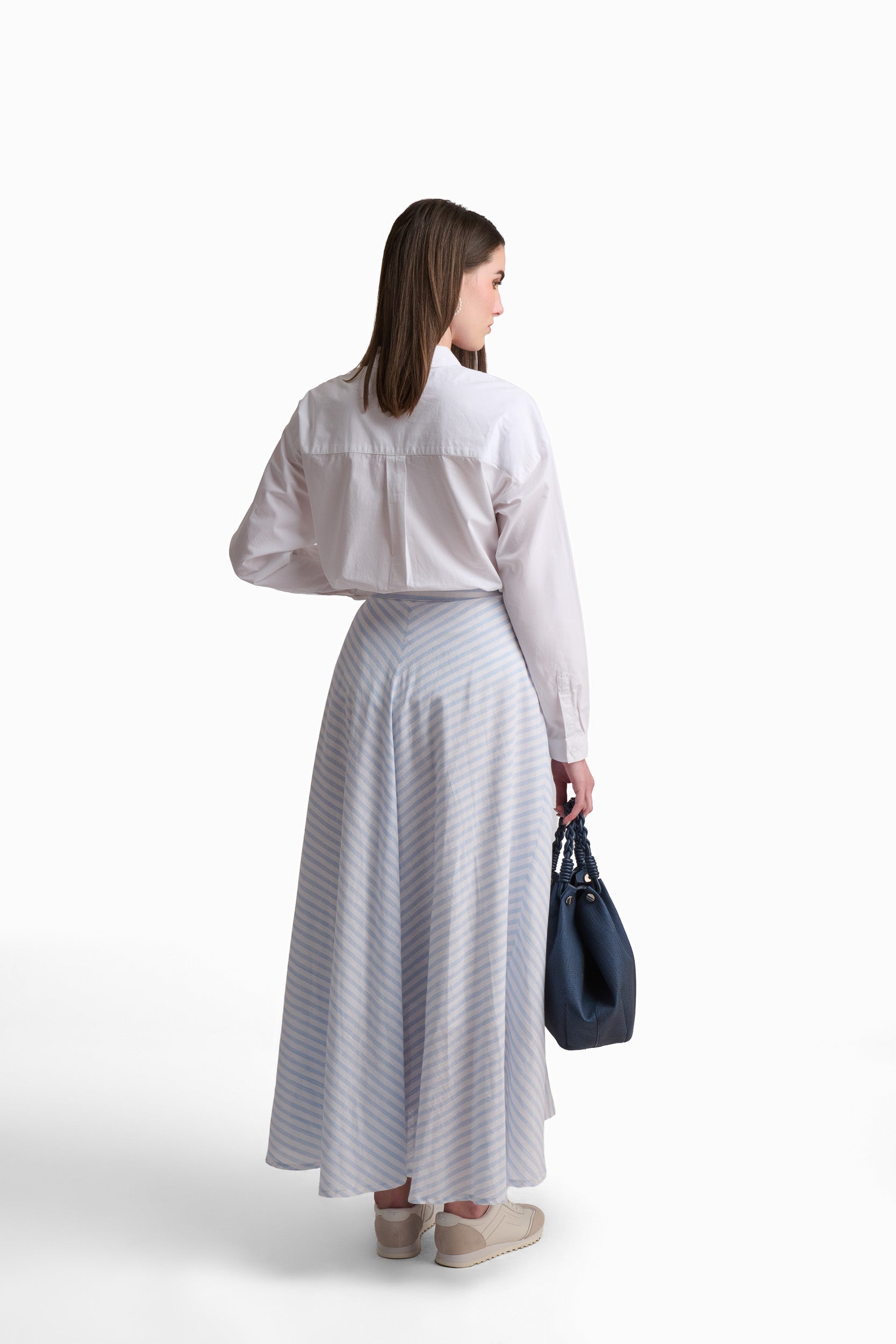Sky Stripe Flow Maxi Skirt
