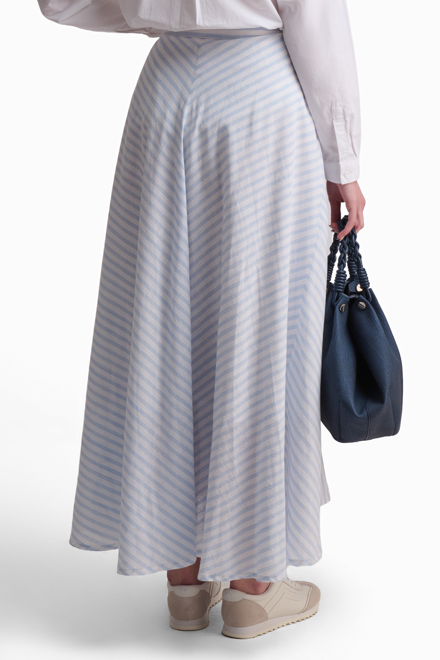Sky Stripe Flow Maxi Skirt