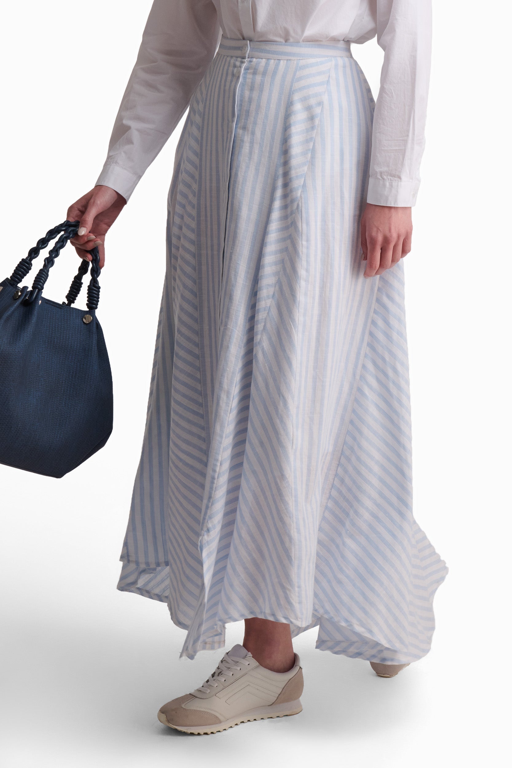 Sky Stripe Flow Maxi Skirt