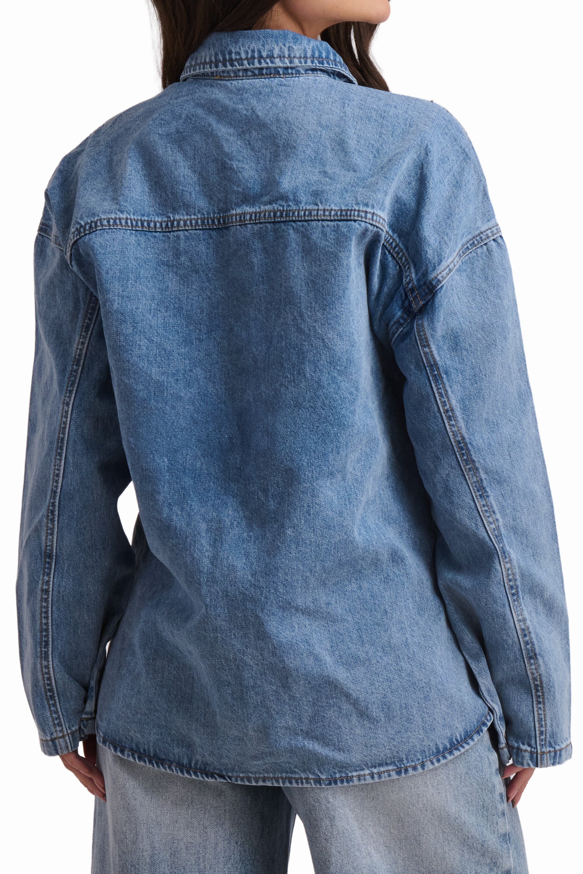 Crystal Wave Denim Shirt