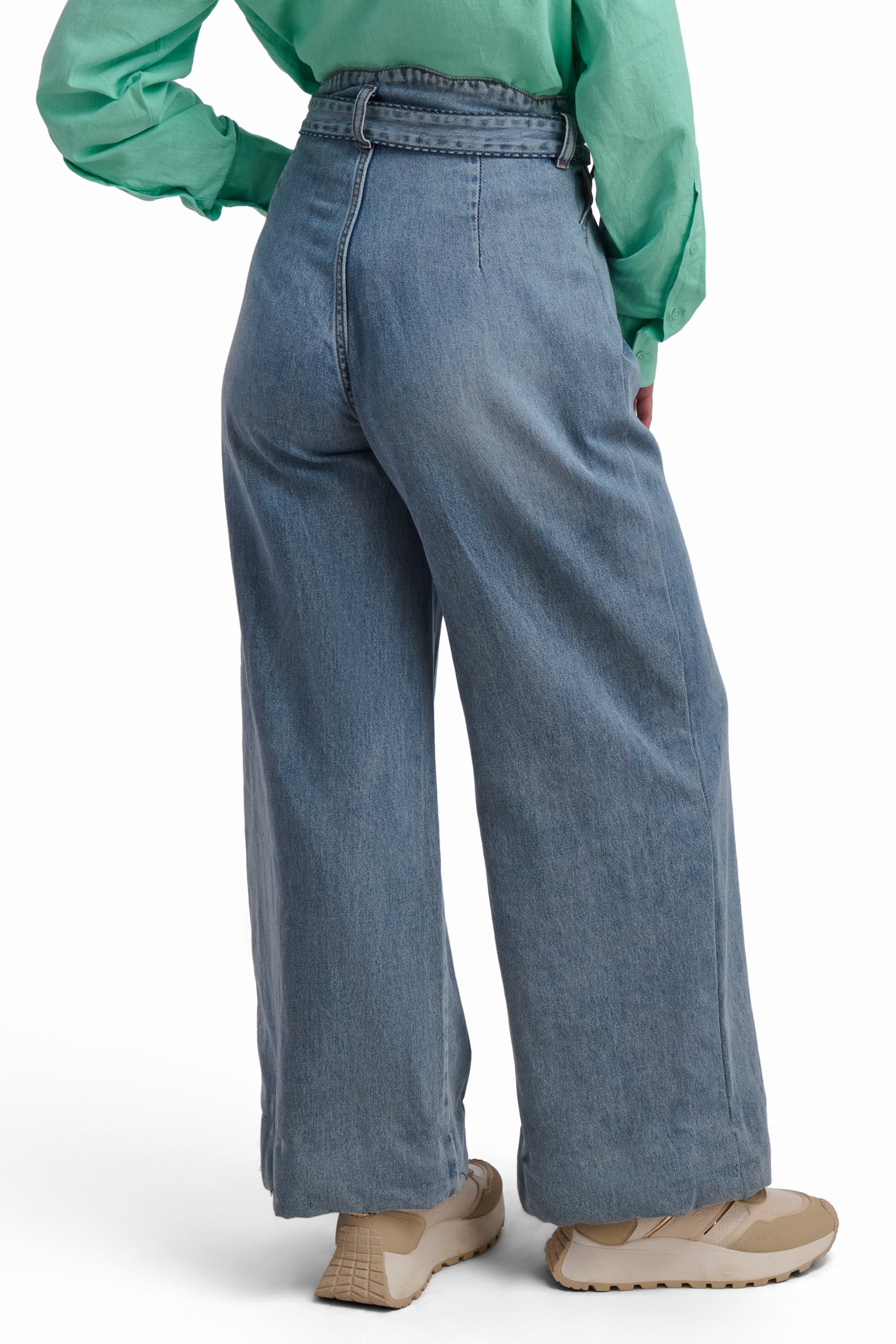 Light Blue Wide-Leg Denim Jeans