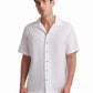 White Linen-Cotton Short-Sleeve Shirt