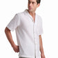 White Linen-Cotton Short-Sleeve Shirt