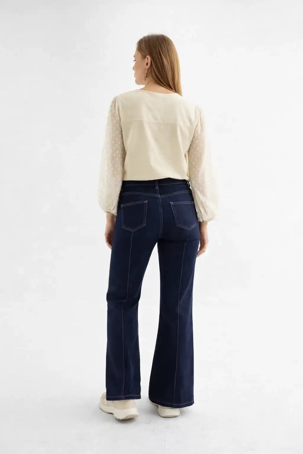 Dark Wash Flared Denim Pants