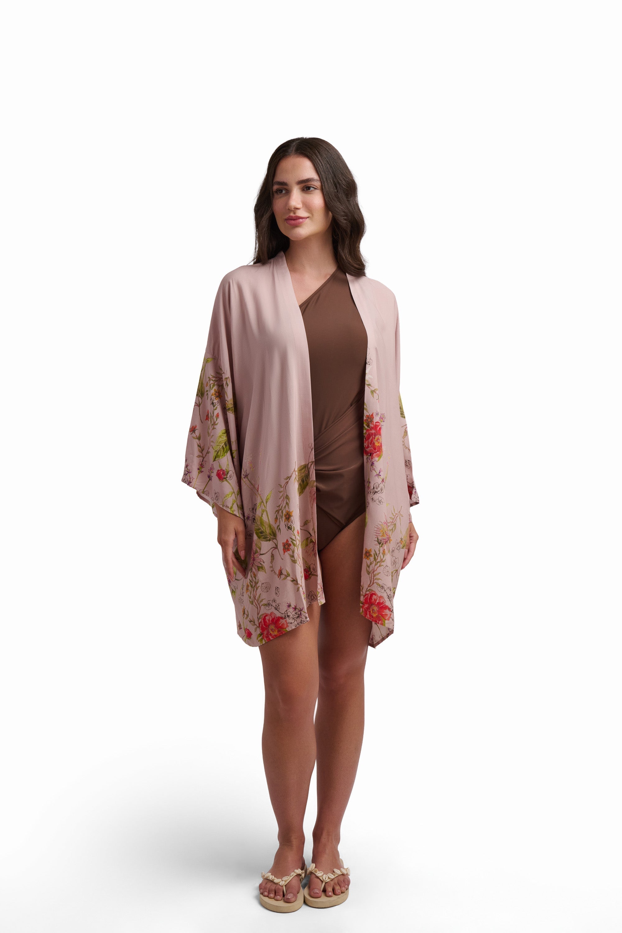 Soft Pink Floral Kimono