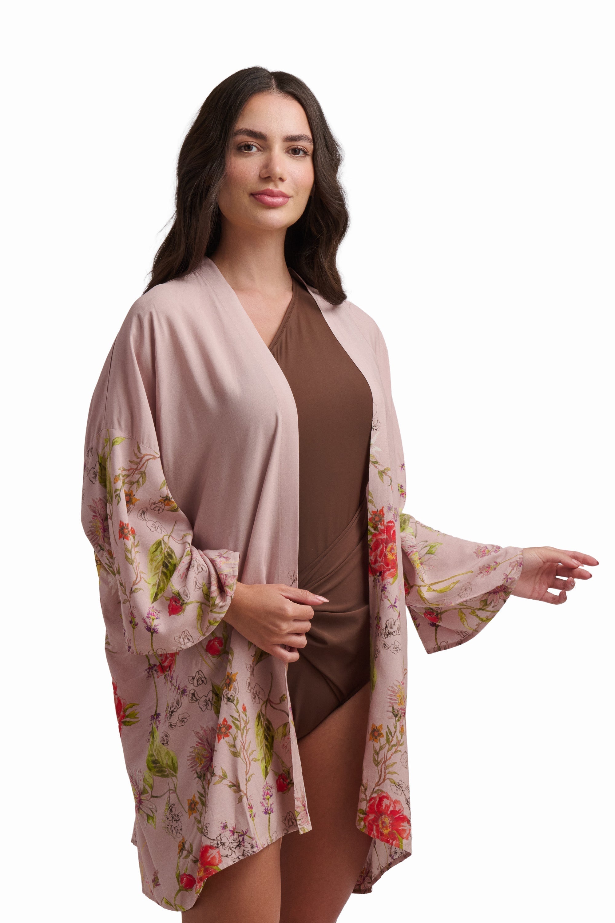Soft Pink Floral Kimono
