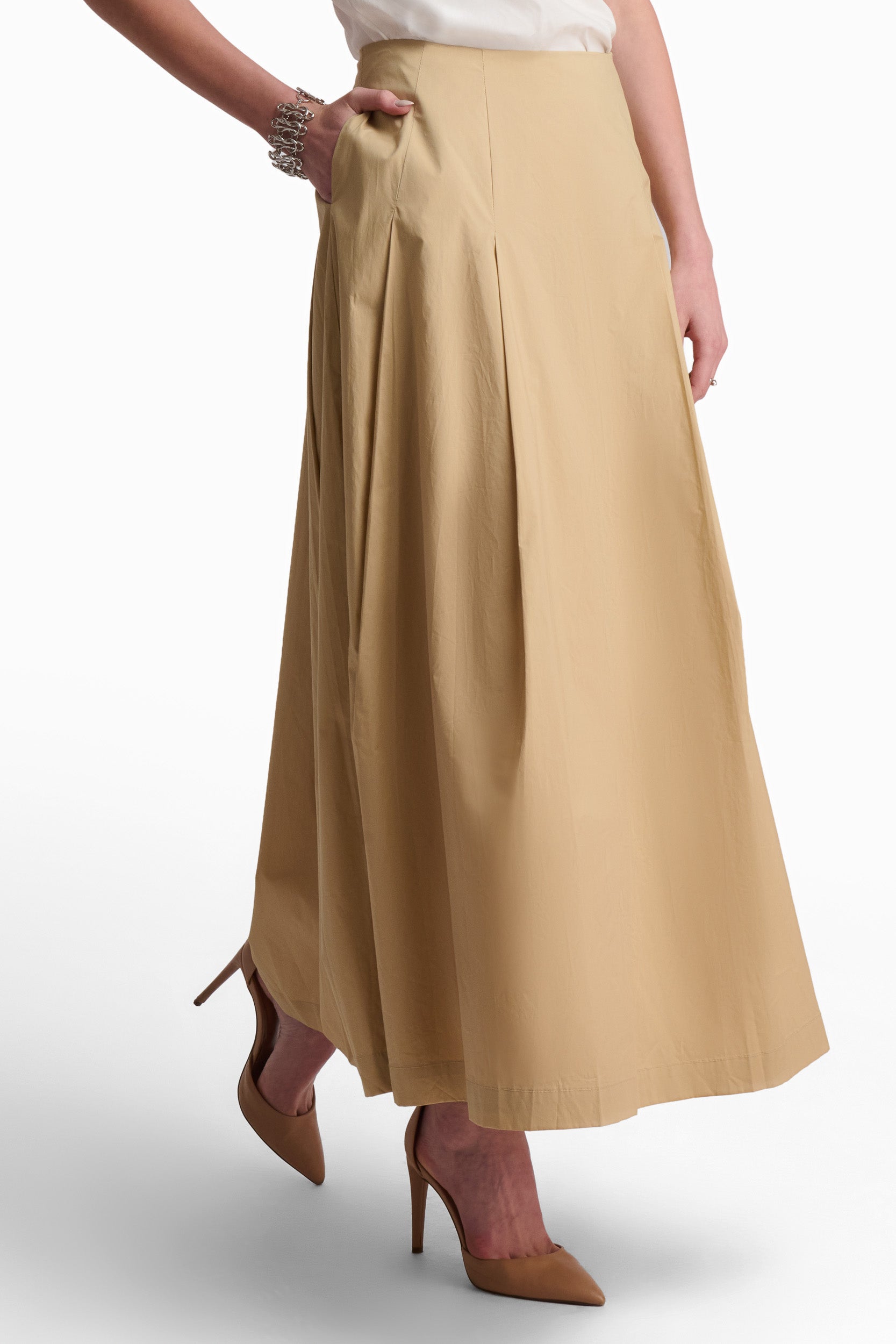 Beige Essence Maxi Skirt