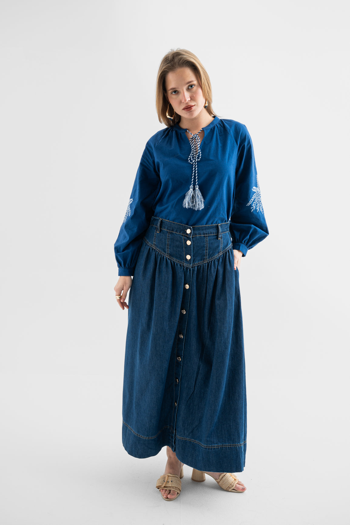 Blue Breeze Embroidered Shirt