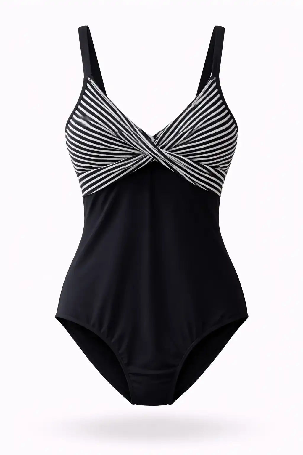 Striped Twist-Front One-Piece Swimsuit