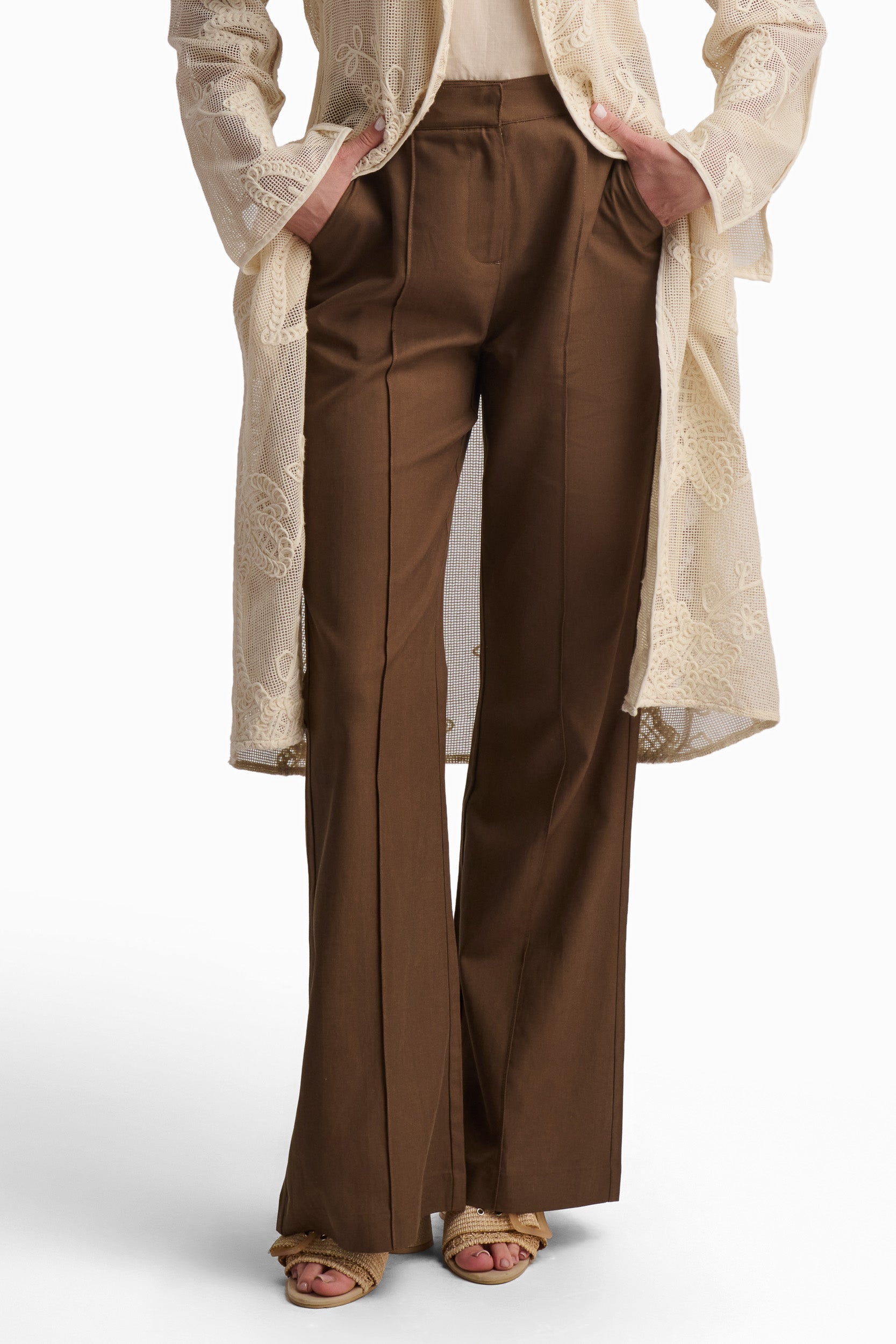Brown Flared Trousers