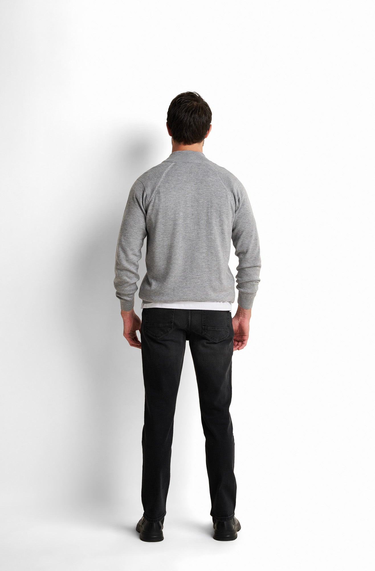 Zip-Front Collared Pullover