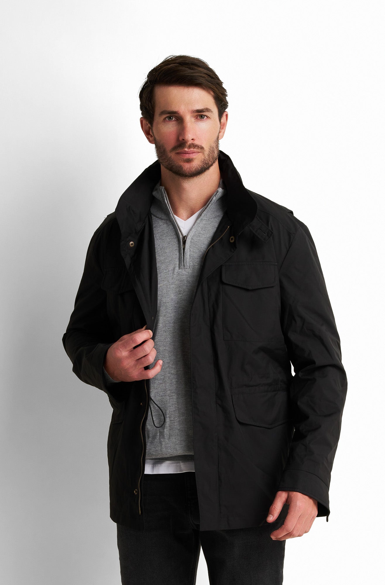 Pleated Hooded Jacket