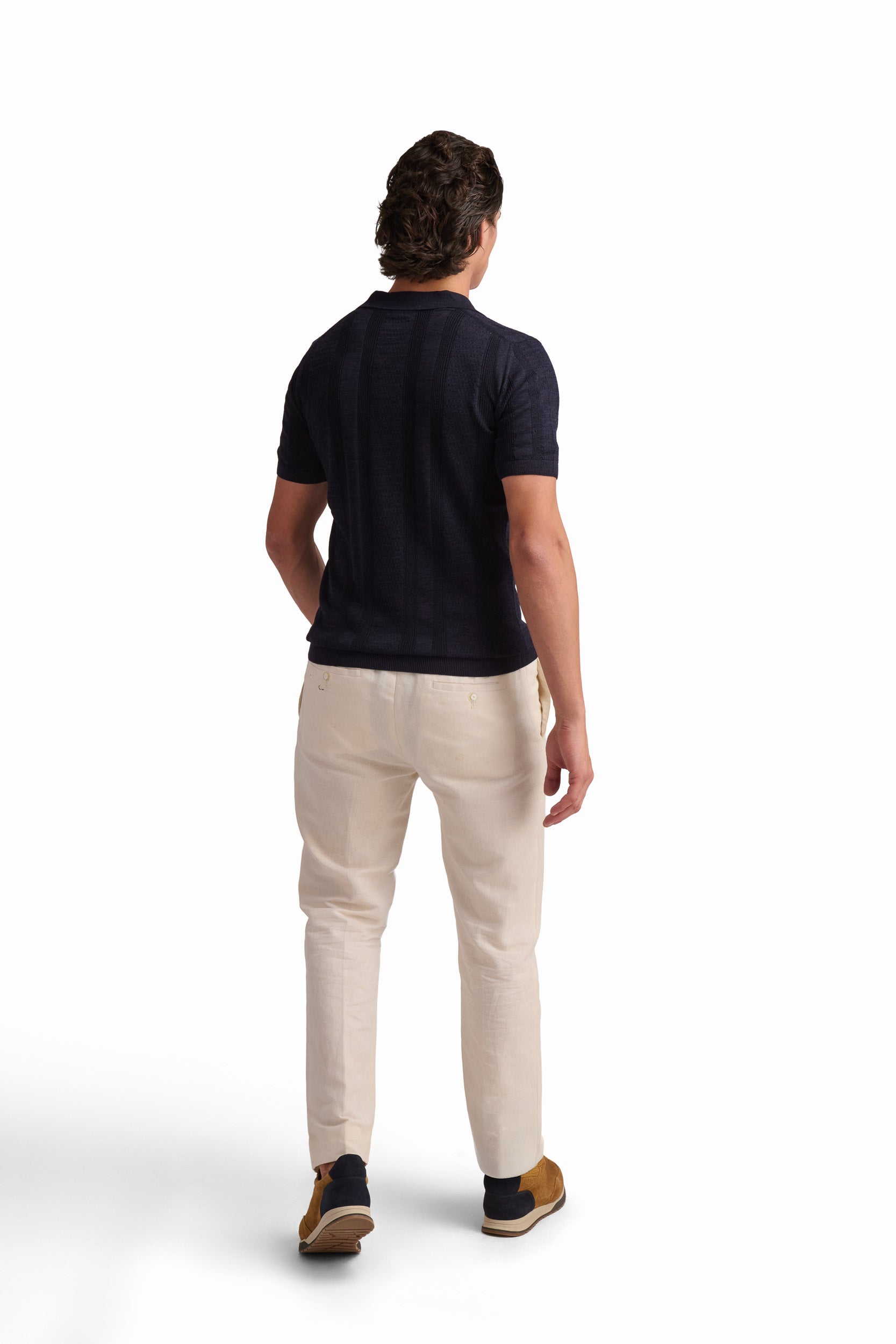 Men’s Navy Textured Polo Shirt