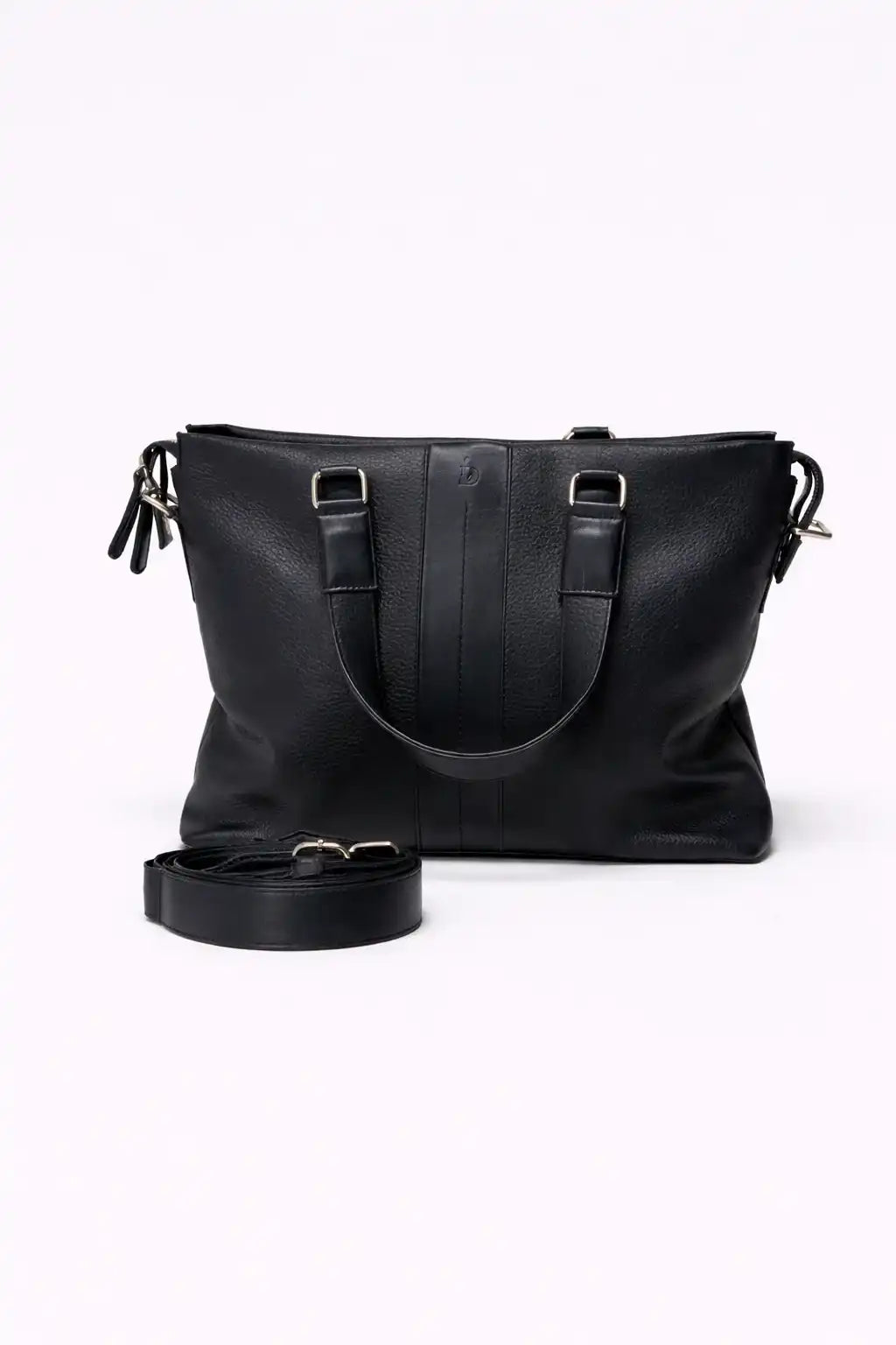Black Leather Carryall Bag