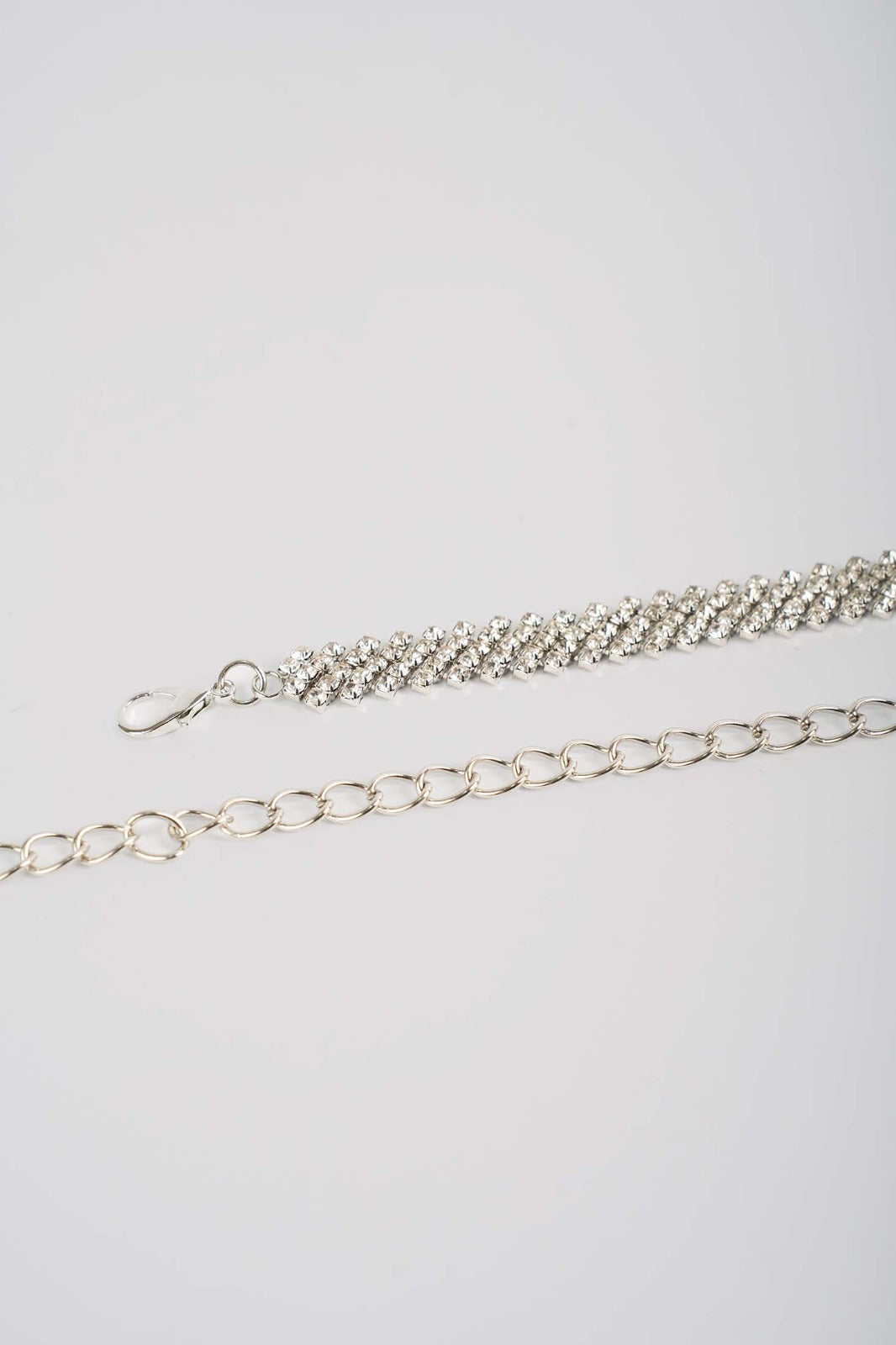 Silver Crystal Chain Belt